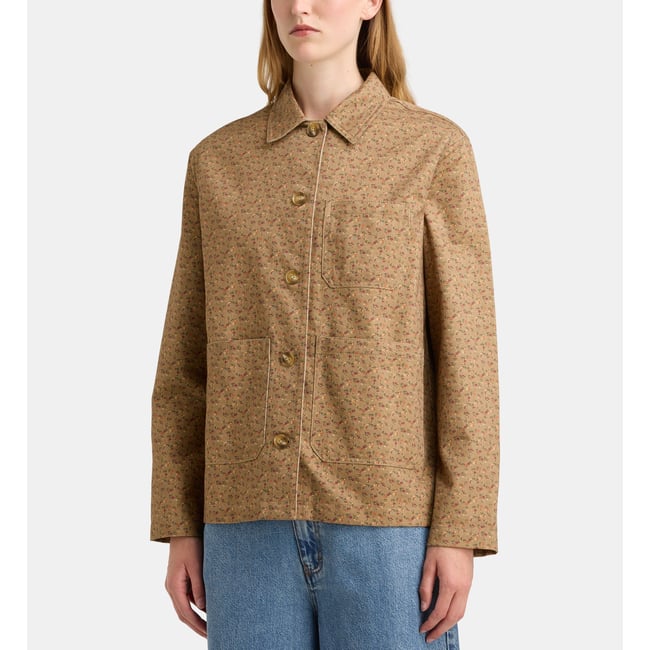 Veste droite balmoral dit coton beige <span itemprop=