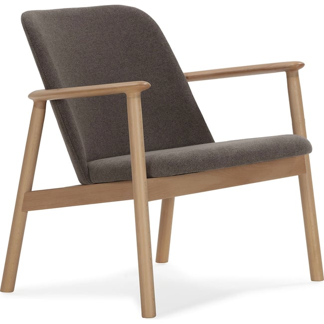 Fauteuil en hêtre et tissu Couleur naturel et gris foncé <span itemprop=
