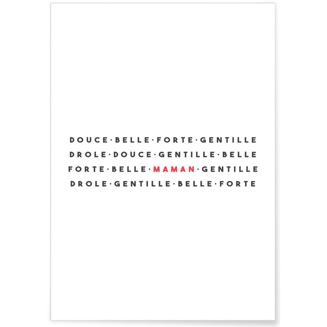 Poster Maman Forte Couleur blanc <span itemprop=