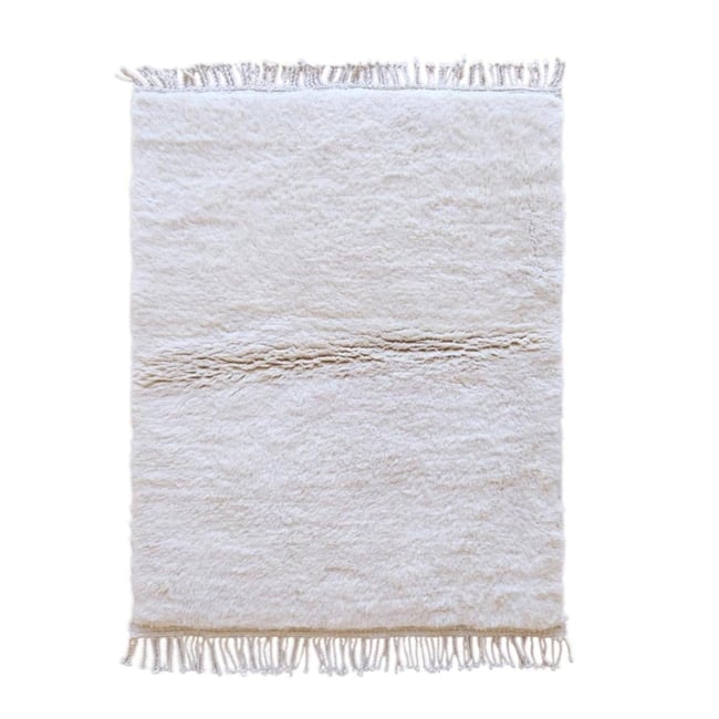 Tapis berbère haut de gamme au toucher doux en laine 118 x 153 cm Couleur beige sable <span itemprop=