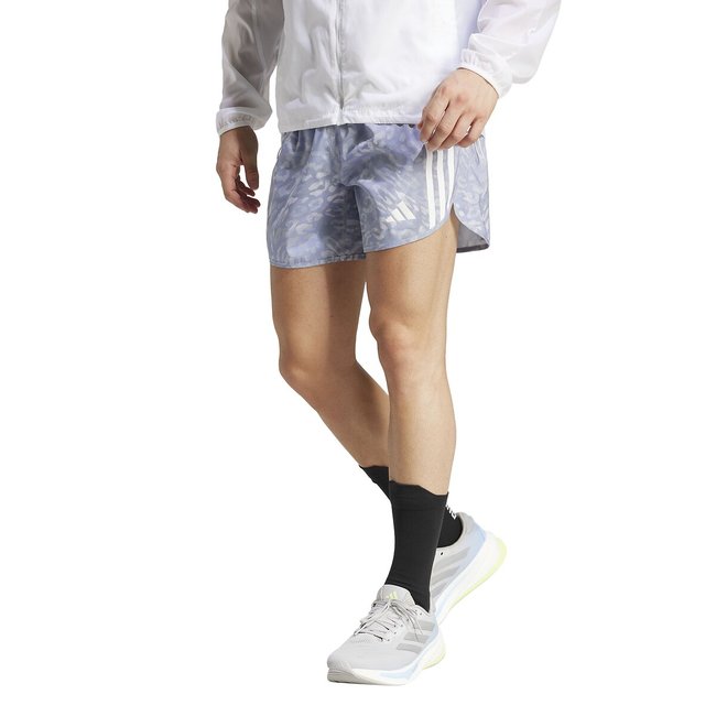Own The Run 3-stripe shorts, grey, adidas Performance