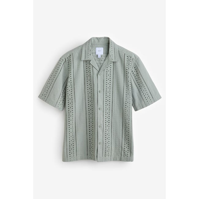 Chemise manches courtes brodée 100 % coton - NEXT