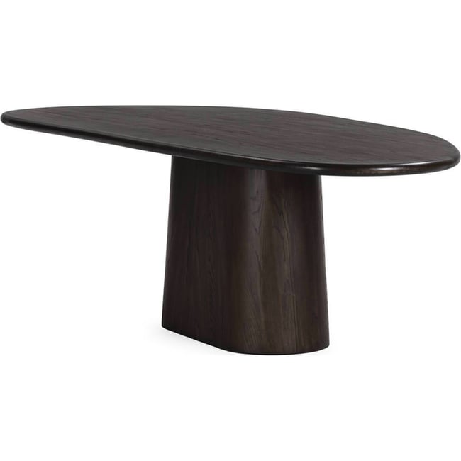 Table de salle à manger ovale en frêne Couleur fumé <span itemprop=