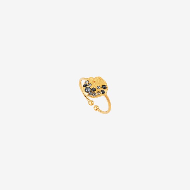 Bague seven noire noir <span itemprop=
