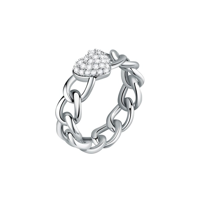 Bague en laiton et cristal INCONTRI argent <span itemprop=
