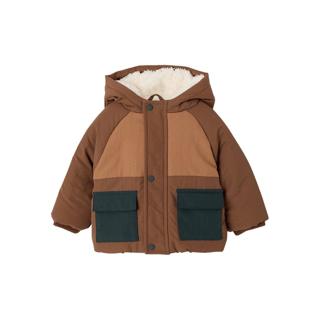 Doudoune à capuche cacao <span itemprop=