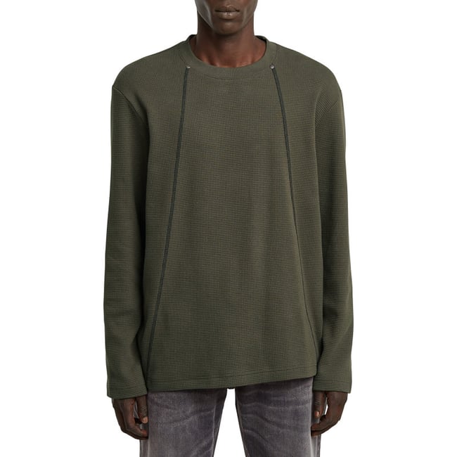 T-shirt en coton noir uni avec un col rond et une coupe droite - G-Star RAW
