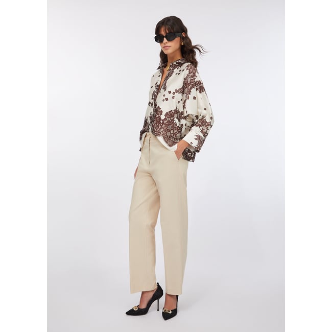 Chemise en sergé imprimé marron <span itemprop=