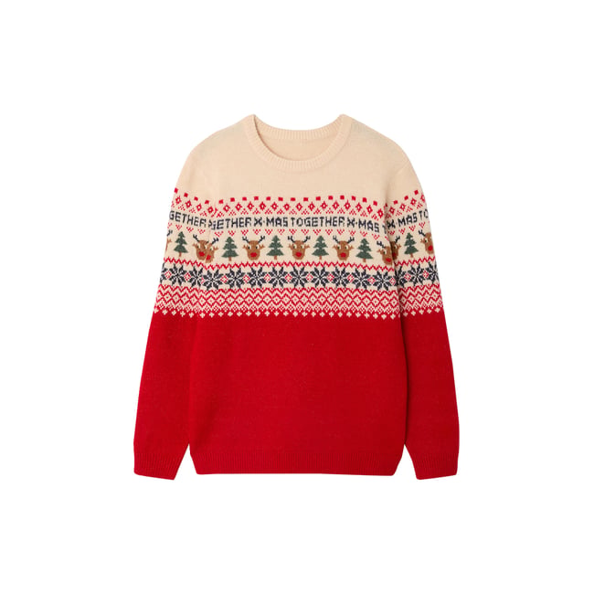 Pull de Noël Capsule Famille rouge <span itemprop=