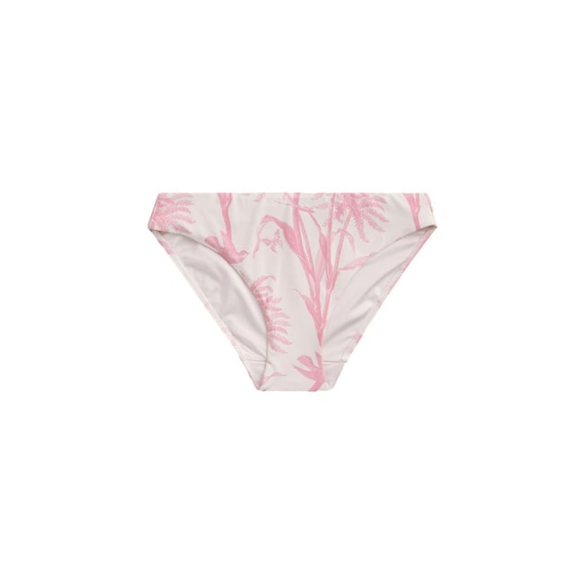 Bas de bikini échancré crème/rose floral <span itemprop=