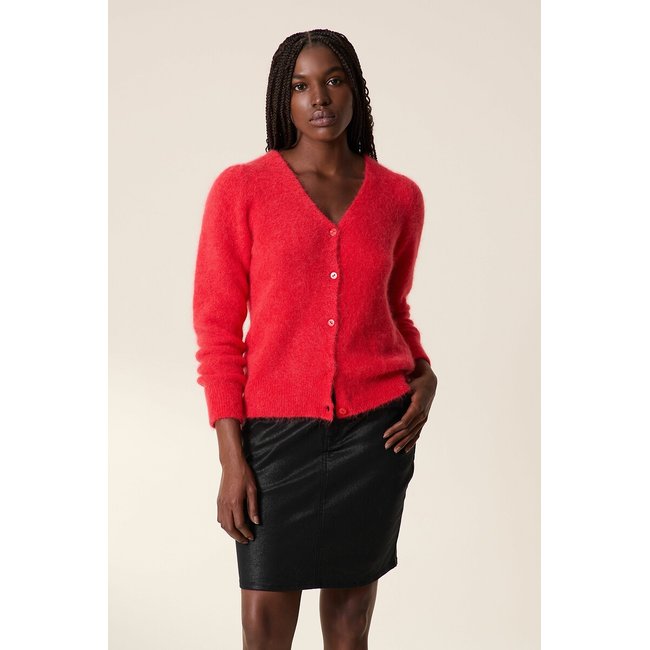 Cardigan maniche lunghe bottoni MAD rosso LEON & HARPER