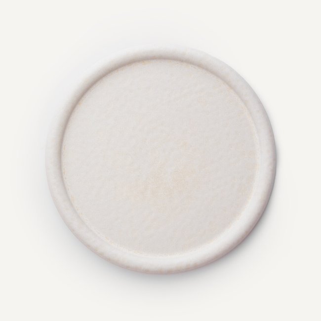 Lot 4 assiettes plates, grès émaillé mat, Battica ecru <span itemprop=
