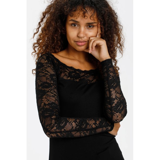 T-shirt à manches longues Lacy noir black deep <span itemprop=