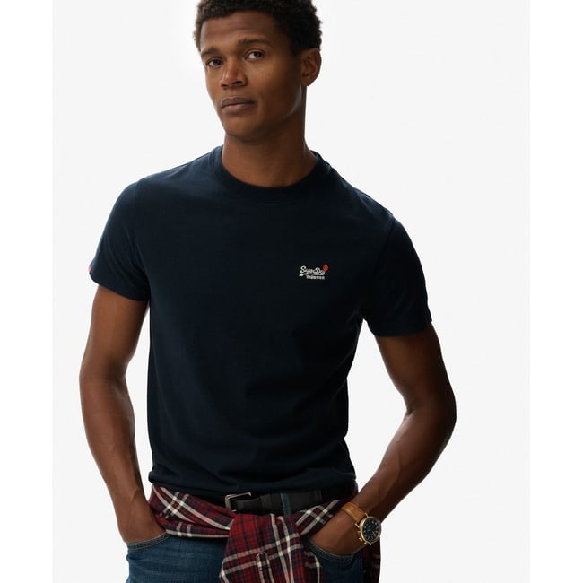 T-shirt brodé à contraste essentiel - SUPERDRY