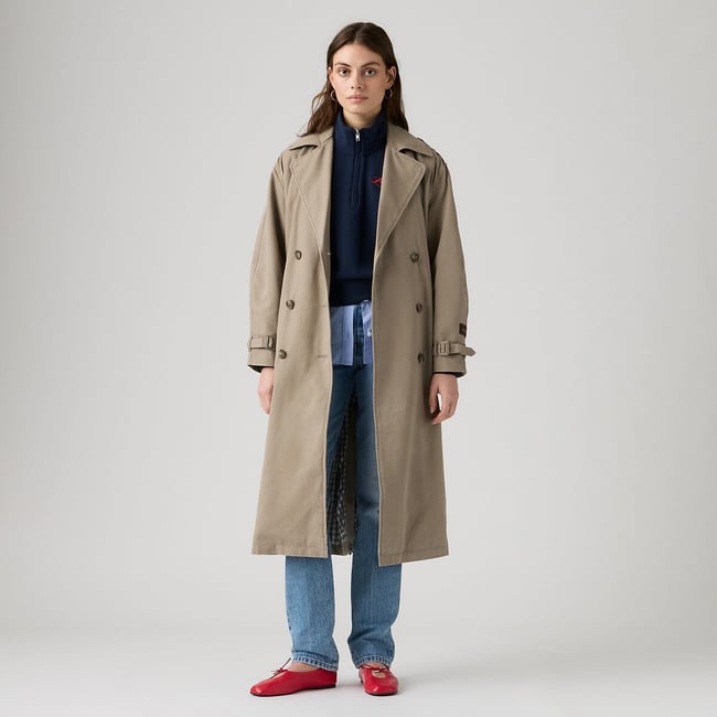 Trench long Serena beige <span itemprop=