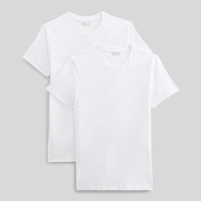 Lot de 2 t-shirts col rond en coton BIO GOTS blanc 2 <span itemprop=