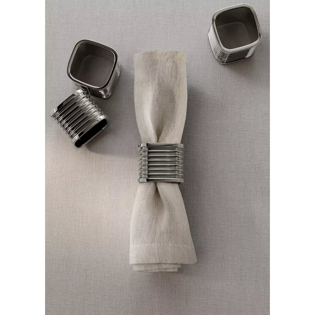 Porte-serviettes en laiton à relief Couleur argent <span itemprop=