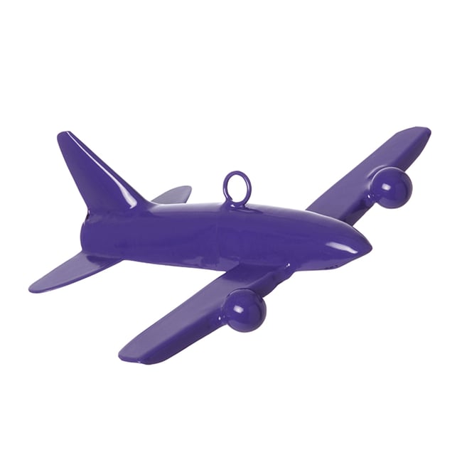 Suspension de noël décorative avion en fer L13 Couleur violet <span itemprop=