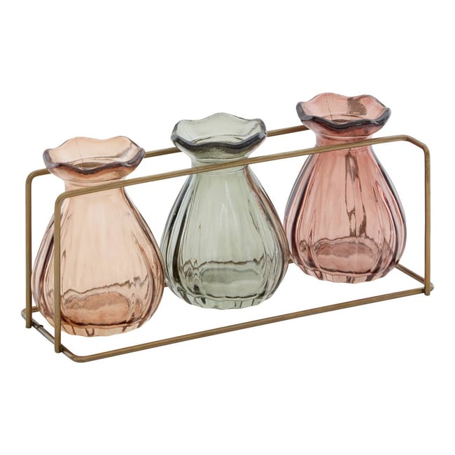 Lot de 3 soliflores en verre MONA Couleur multicolore <span itemprop=