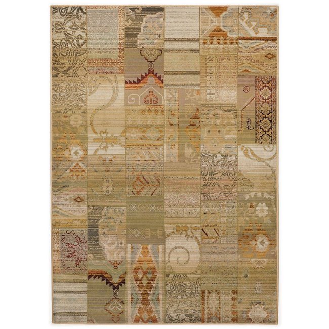 Tapis salon Gabiro Mosaique, tissé Couleur beige <span itemprop=