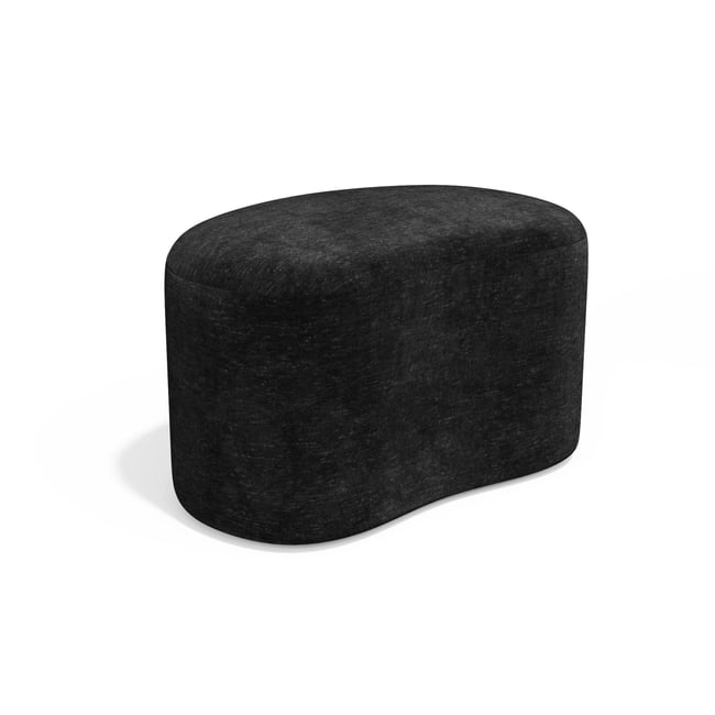 Pouf 60cm en  velours DUNE Couleur noir <span itemprop=
