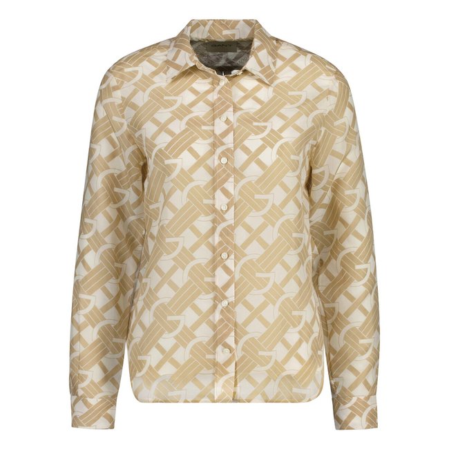 Chemise imprimée graphique imprimé beige <span itemprop=