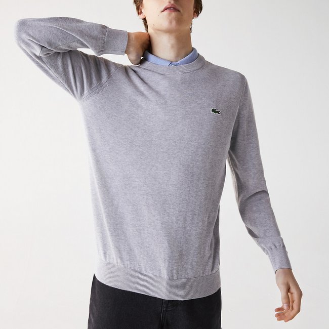 Organic Cotton Jumper with Crew Neck - LACOSTE