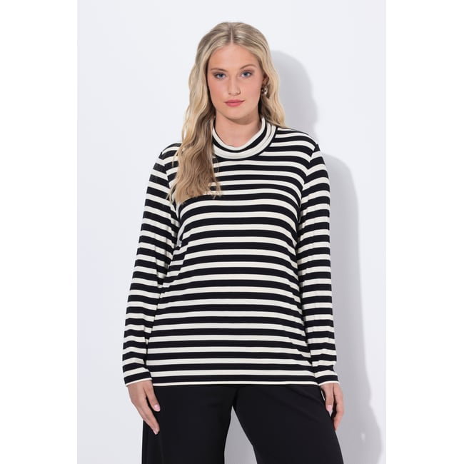 T-shirt slim à col roulé noir <span itemprop=