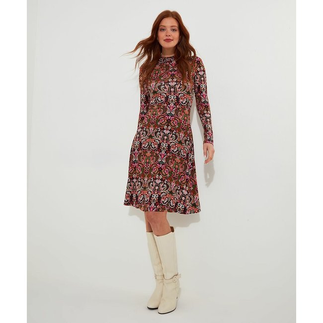 Abito stampato in jersey, collo alto fantasia multicolore JOE BROWNS