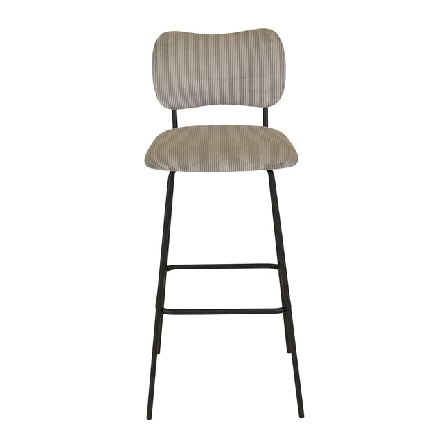Chaise snack velours côtelé Couleur gris acier <span itemprop=