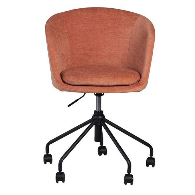 Chaise de bureau tissu soft touch Mado Couleur saumon <span itemprop=