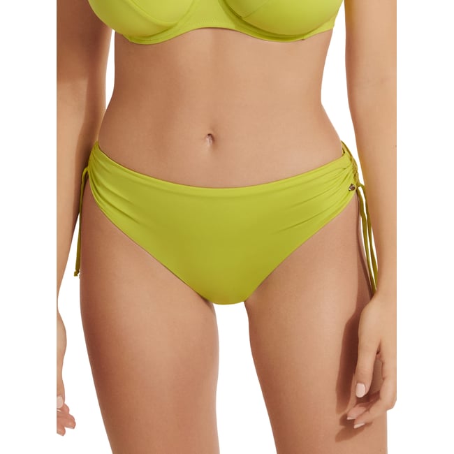 Bas maillot slip de bain taille haute côtés réglables Palma vert <span itemprop=