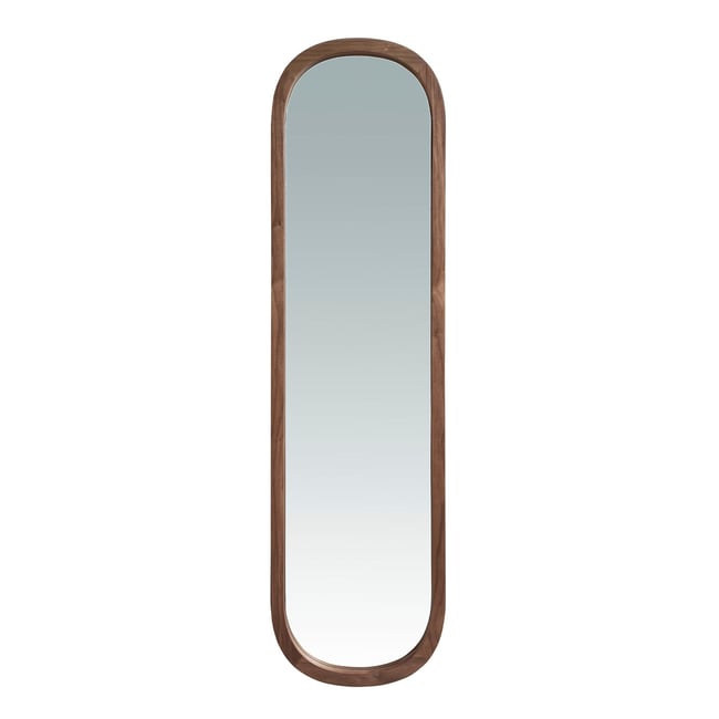 Miroir mural ovale noyer Couleur noyer <span itemprop=