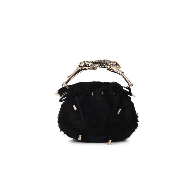 Mini sac bijou poignée panthère noir <span itemprop=