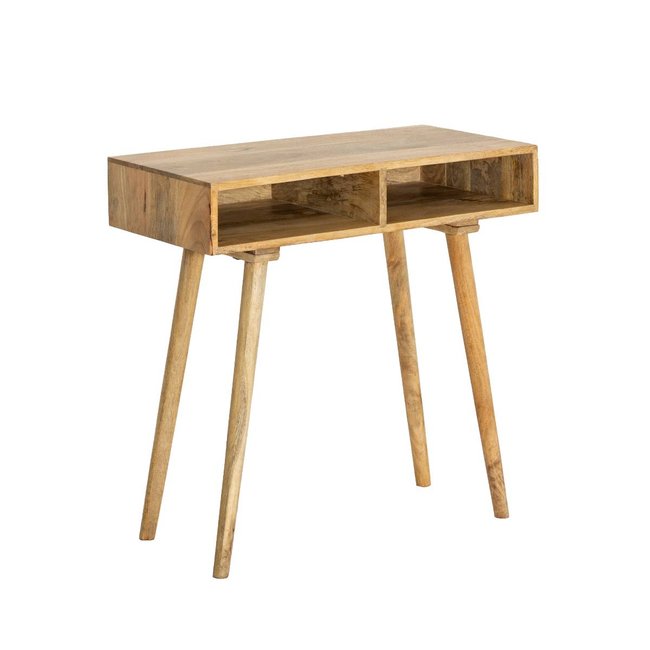 Console avec rangement en bois de manguier  MAËVA Couleur bois clair <span itemprop=