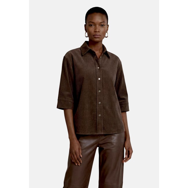 Blouse casual de coupe droite black coffee <span itemprop=