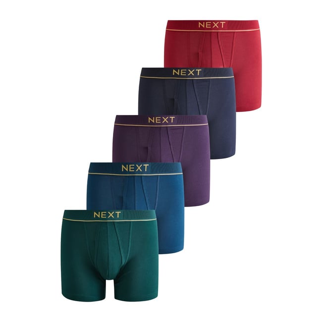 Boxer en coton à ouverture sur le devant rouge/bleu riche <span itemprop=