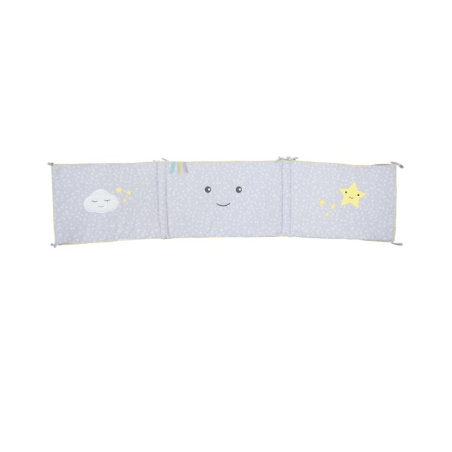 Tour de lit Demi Lune bleu, gris <span itemprop=