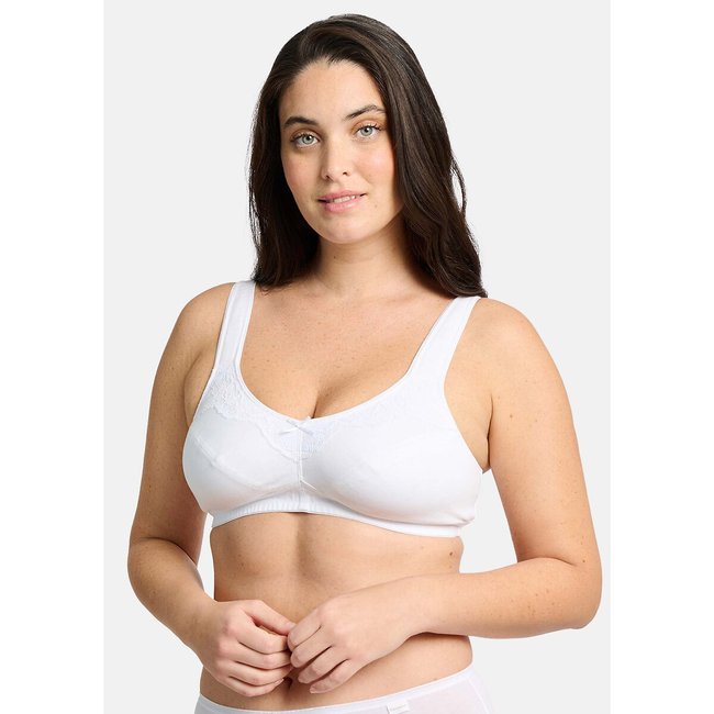 Soutien-gorge sans armatures coton bio Lucie blanc <span itemprop=