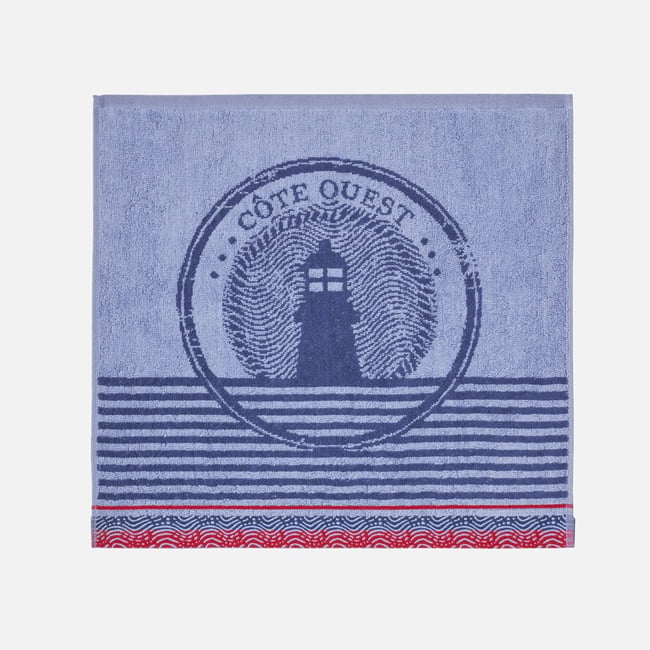 Essuie-mains éponge jacquard PHARE bleu <span itemprop=