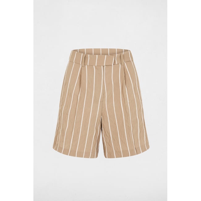 Short taille haute rayé taupe <span itemprop=
