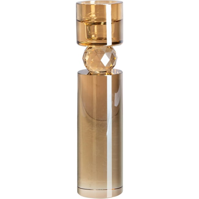 Bougeoir en verre soufflé Couleur champagne <span itemprop=