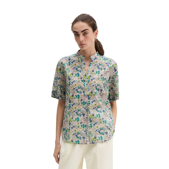 Blouse relaxed en voile de coton imprimé - MARC O'POLO