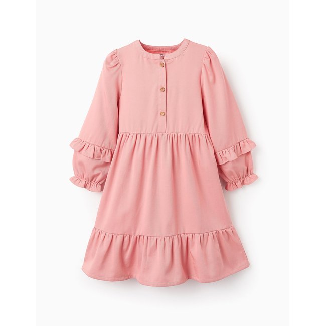 Robe avec Volants rose <span itemprop=