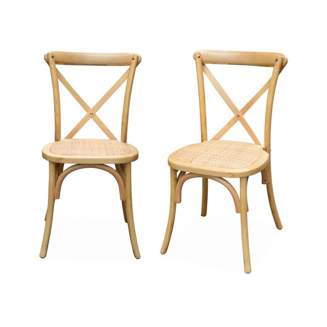 Chaise de bistrot vintage bois (lot de 2) BELLEVILLE - SWEEEK