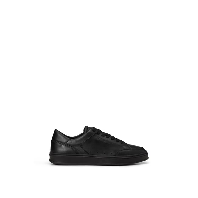 Modèle de baskets Enrique en cuir de vachette naturel noir <span itemprop=