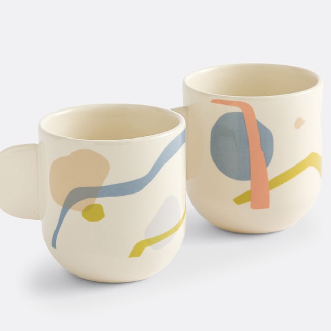 Lot De 2 Mugs En Forme De Cœur – Grès, 250 Ml, Emballage Kraft, Parfait Cadeau Romantique