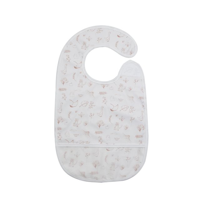 bavoir bébé avec poche blanc <span itemprop=