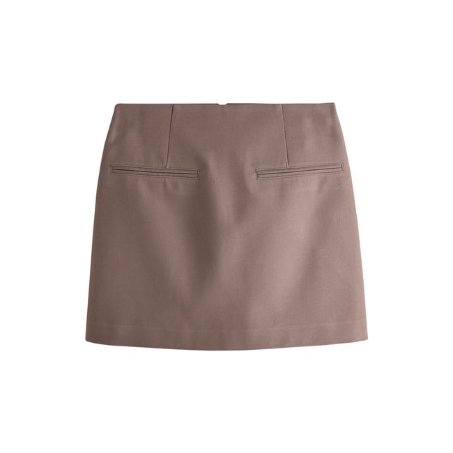 Mini-jupe en sergé n. premium marron <span itemprop=