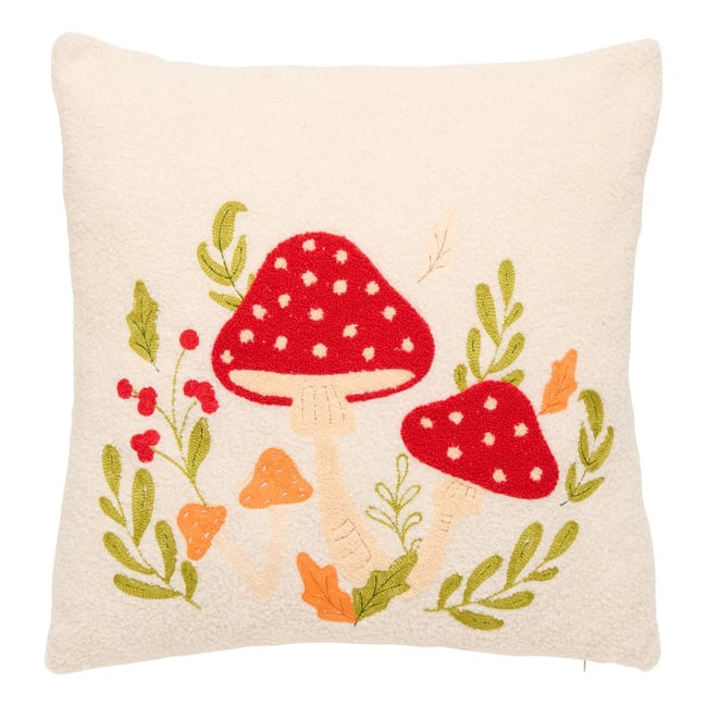 Coussin carré AUTOMNE blanc <span itemprop=